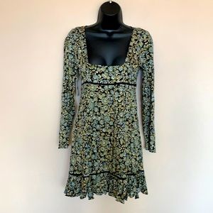 Free People Black Combo Mini Dress